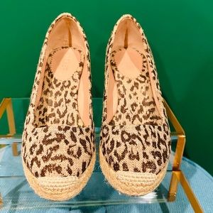 JCrew sz 8 wedge espadrille leopard print